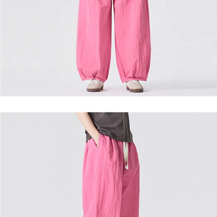 Pantaloni Estivi Leggeri e Sottili 2026 da Uomo, Oversize da Donna, Streetwear con Coulisse, Pantaloni Cargo Y2K da Uomo, Pantaloni Sportivi Larghi con Elastico in Vita
