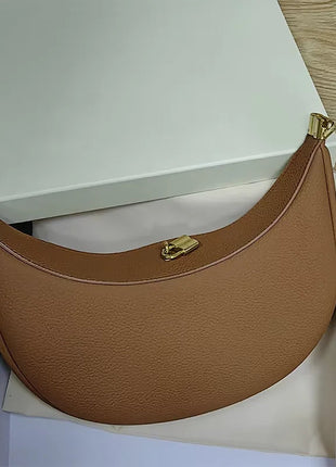 2025 Luxury Quality Half Moon Women's Shoulder Bag Crossbody Aesthetic Bags Women's Handbag Lock Catch Designer Underarm Bags PlatiNum