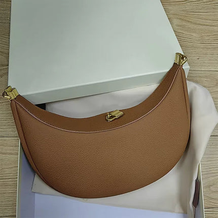 2025 Luxury Quality Half Moon Women's Shoulder Bag Crossbody Aesthetic Bags Women's Handbag Lock Catch Designer Underarm Bags PlatiNum