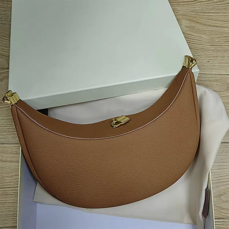 2025 Luxury Quality Half Moon Women's Shoulder Bag Crossbody Aesthetic Bags Women's Handbag Lock Catch Designer Underarm Bags PlatiNum