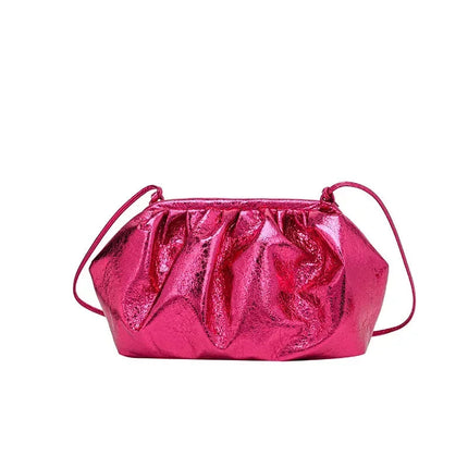 Small Luxury Design Women's Leather Silver Cloud Bag Female Gold Crossbody Bag Ladies Party Clutch Purse Female Handbags PlatiNum