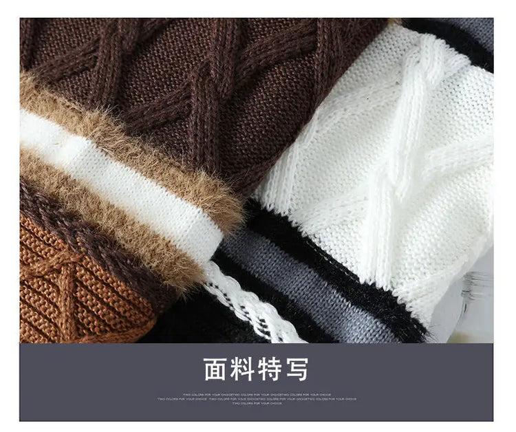 2024 winter new arrival korean style thicken mens warm sweater men fashion sweaters Men's wool pullovers male full size M-3XL