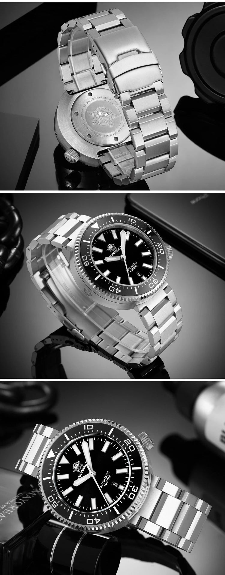 ADDIESDIV2025 New 8215 Movement 200m Waterproof BGW9 Blue Luminous Luxury Diving Automatic Watch Stainless Steel Sapphire AD2523