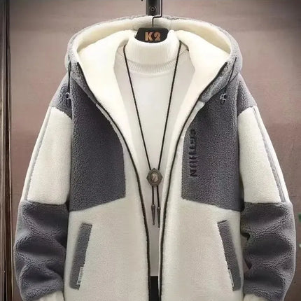 2025 Men's Lamb Wool Jacket Autumn Winter Loose Padded Thickened Jacket Plus Size 6XL 110kg Also Wearable Clothes Cardigan