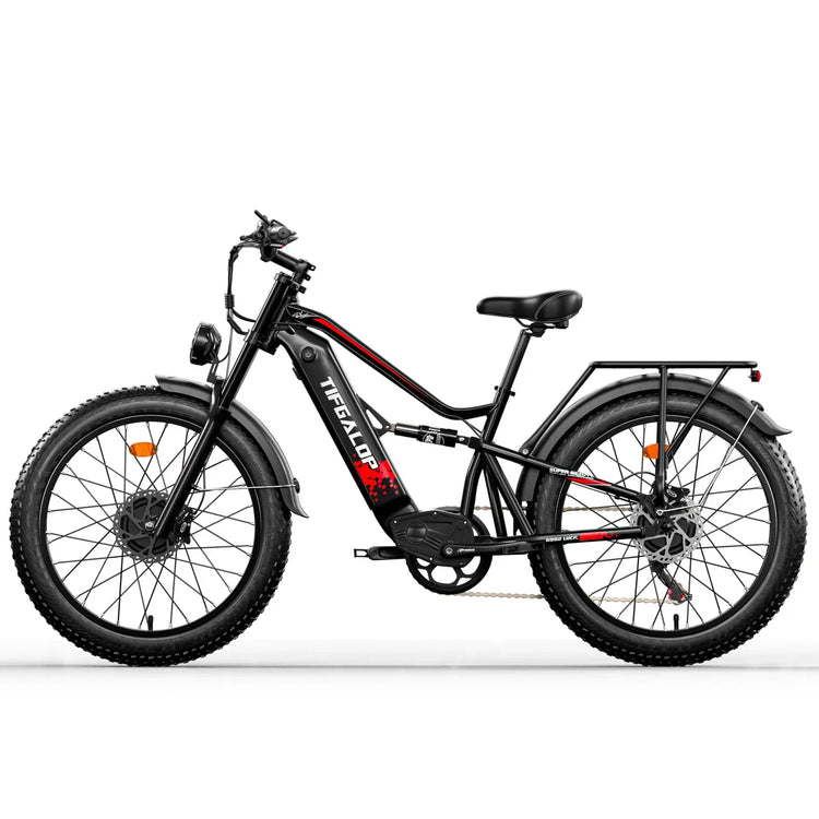 Bicicletta elettrica potente da 3000W, velocità massima di 60km/h, TIFGALOP ES7pro, pneumatici fat da 26 pollici, doppio motore per tutti i terreni, bici elettrica per adulti.