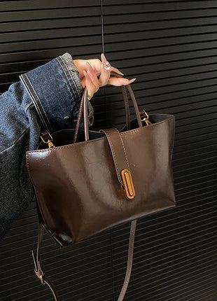 Borsa a Tracolla Grande Capacità da Donna, Nuova Borsa a Mano da Donna di Alta Qualità con Texture, Borsa Grande da Ragazza, Nuova Borsa Versatile da Pendolare con Lettere, Borsa a Tracolla Singola alla Moda, Borsa a Spalla
