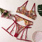 Krasapt Sexy Lace Embroidery 3-Piece Sets Transparent Sensual Fancy Beautiful Bra Brief Set Attractive Intimate Bilizna Outfits