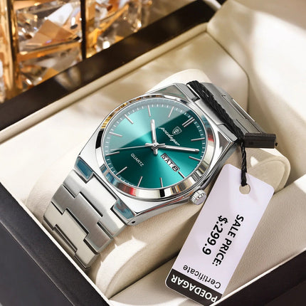 POEDAGAR Orologi da uomo di lusso Impermeabile luminoso Data Settimana Orologio da uomo in acciaio inossidabile Moda casual Orologio da polso da uomo al quarzo Reloj platinumshop