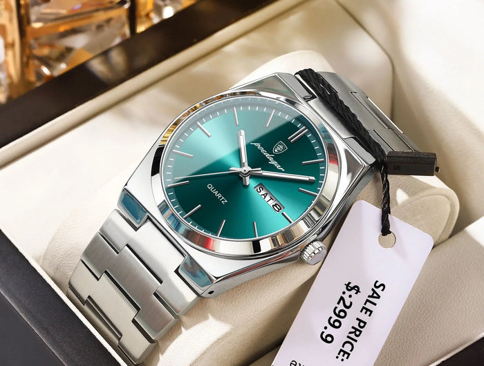 POEDAGAR Orologi da uomo di lusso Impermeabile luminoso Data Settimana Orologio da uomo in acciaio inossidabile Moda casual Orologio da polso da uomo al quarzo Reloj platinumshop