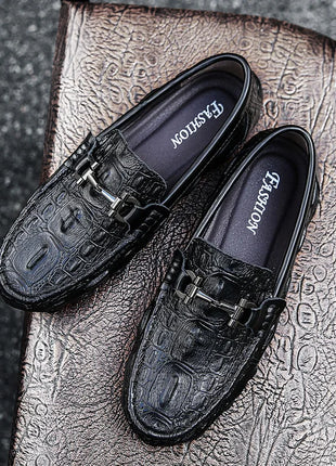 Scarpe Casual da uomo in vera pelle stile coccodrillo mocassini per scarpe comodi da uomo scarpe da uomo Casual Slip on semplici scarpe da guida