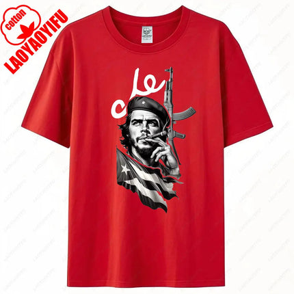 Che Guevara Shirt Rebel Cuban Shirt Guerrilla Revolution Casual Short Sleeve Men's High Quality Cotton T-Shirt