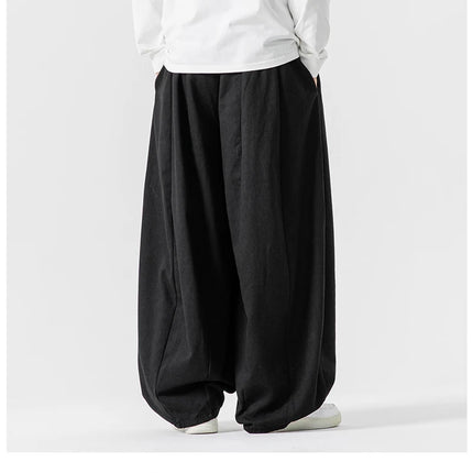 Pantaloni casual da uomo autunno stili giapponesi pantaloni lanterna da uomo caldi vintage larghi pantaloni da uomo oversize moda streetwear