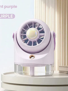 Ventilatore Portatile da Tavolo con Nebulizzatore d'Aria Fredda, Ricarica USB, Raffreddamento ad Acqua, Ventilatore Turbo con Umidificazione, Compatto Ventilatore Personale con Nebbia