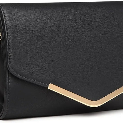 Miss Lulu Elegante Pochette da Donna con Catena Rimovibile, Borsa da Sera alla Moda per Matrimoni e Feste, Piccola Borsa a Tracolla Pratica