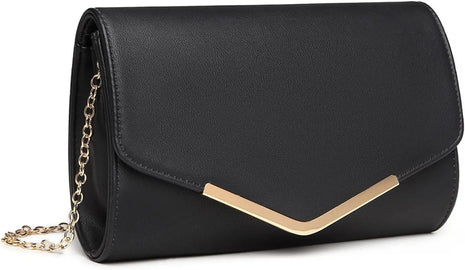 Miss Lulu Elegante Pochette da Donna con Catena Rimovibile, Borsa da Sera alla Moda per Matrimoni e Feste, Piccola Borsa a Tracolla Pratica
