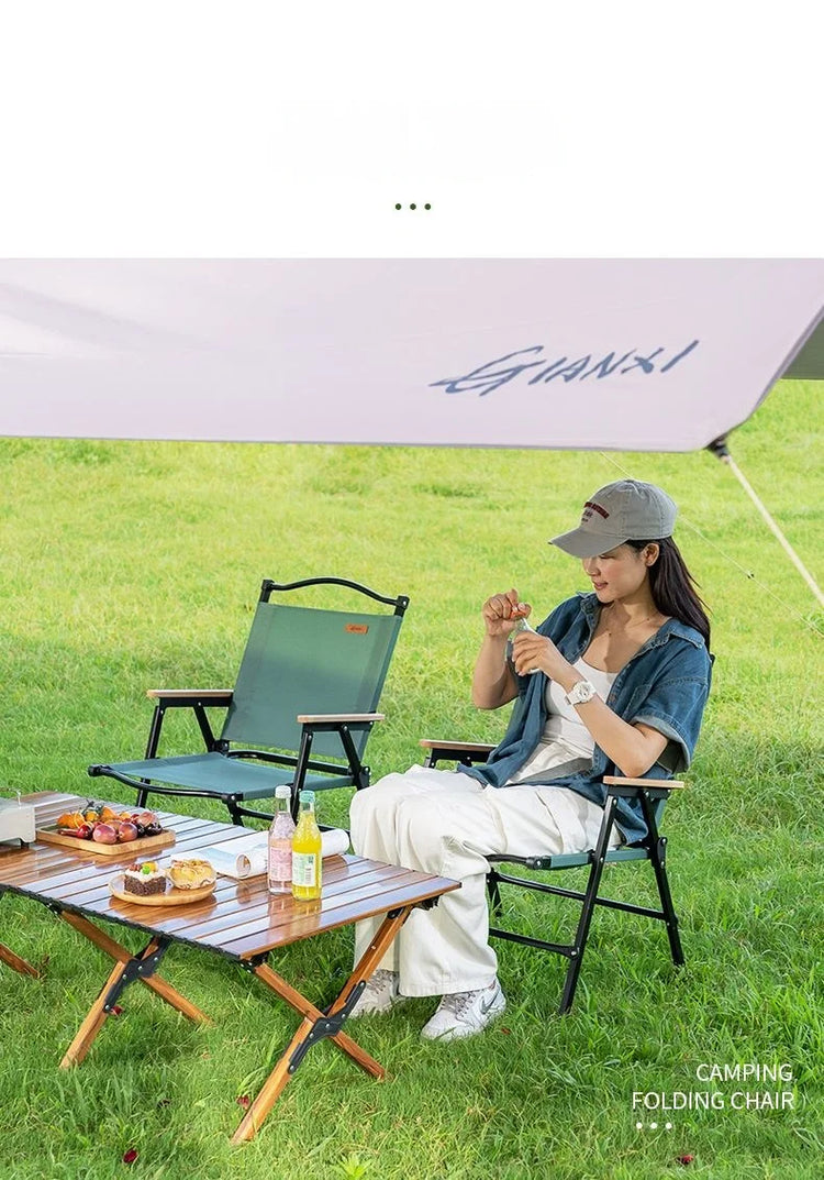GIANXI Sedia pieghevole verde da campeggio estiva all'aperto Telaio in alluminio nero Sedia da pesca ultraleggera portatile Sedia da spiaggia per barbecue