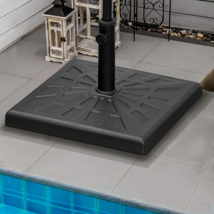 2 Pezzi Pesi per Base Ombrellone a Sbalzo 80kg Acqua/105kg Acqua e Sabbia, Pesi Pesanti per Supporto Ombrellone da Esterno Nero