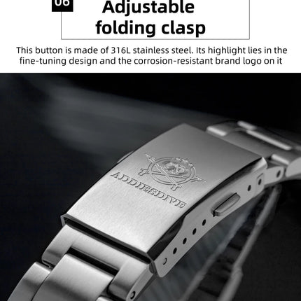 ADDIESDIVE Luxury 39mm Men Automatic Watch 8215 Mechanical BWG9 Super Luminous 100m Waterproof Watches Bubble Glass Men‘s Watch