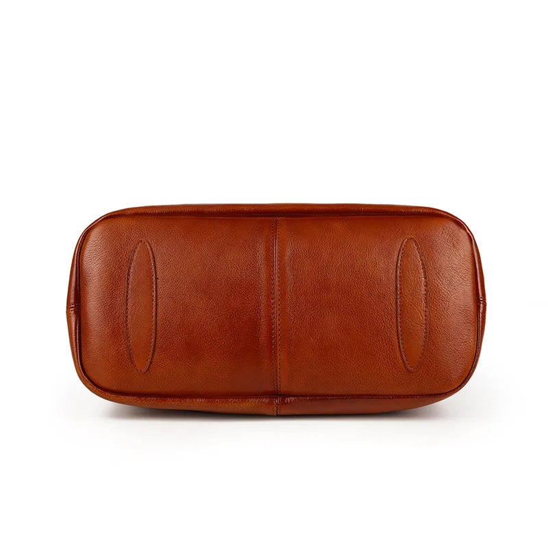 Women Handbag Top Quality Genuine Leather Long Strap Doctor Bags Women Shoulder Bag Manual Natural Cowhide Fashion Women Bags