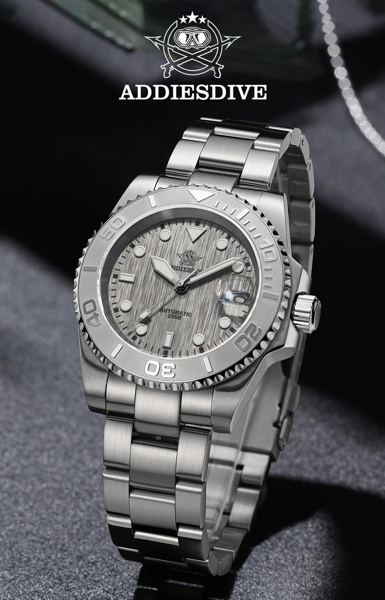 ADDIESDIVE AD2087 Men Watch Waterproof 20Bar Driver Sapphire Glass BGW9 Luminous Reloj Hombre NH35 Automatic Mechanical Watch
