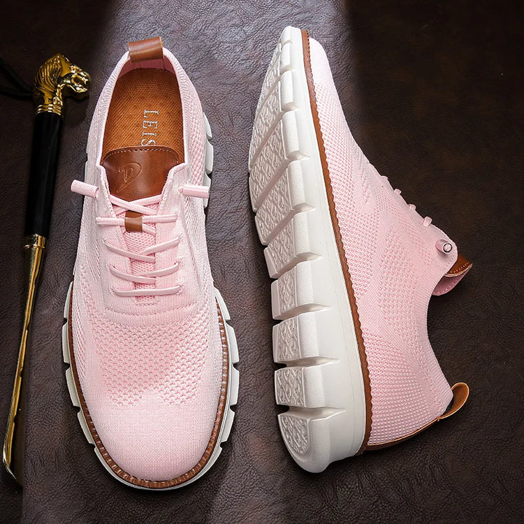Scarpe Eleganti Casual da Uomo, Sneakers da Passeggio alla Moda, Oxford in Rete per il Lavoro, Leggere con Suola Morbida