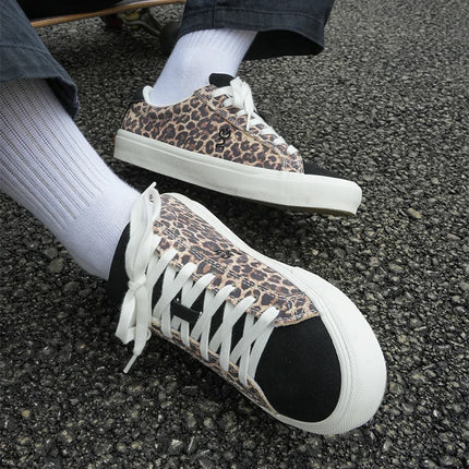 Goluck Classics Sneakers Stylish Leopard Vulc Skateboard Shoes Shock Absorption Encapsulated Men&Women Durable Comfortable Spo
