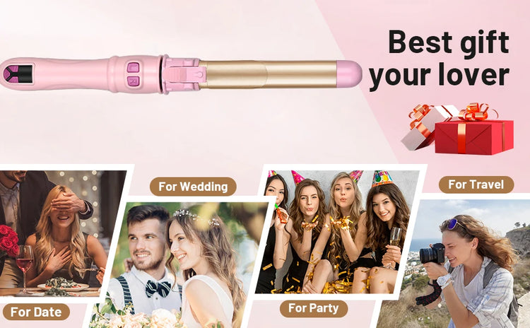 Automatic Curling Iron Hair Curler Electric Negative Ion Auto Rotating Curling Tool 1.1 Inches Barrel Suitable for All Hair Type