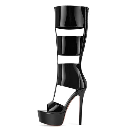 Summer sexy high heel platform  women sandal belt peep toe night party sandal PlatiNum