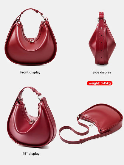 Zency Borsa da donna in vera pelle premium Borsa hobo di lusso Borsa a tracolla moda di grande capacità per moglie amante ragazza regalo Sac