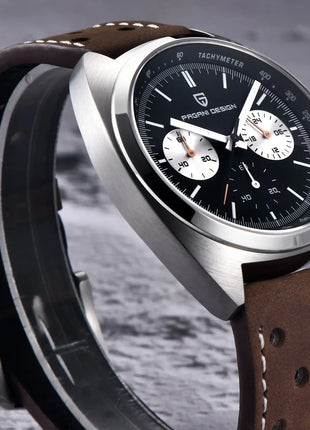 PAGANI DESIGN Orologi da uomo Retro Panda Quadrante Orologio al quarzo da uomo Giappone VK63 Cronografo Vetro zaffiro Orologio da polso da uomo 2024 Nuovo