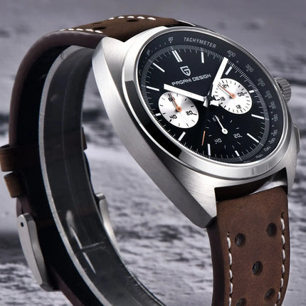 PAGANI DESIGN Orologi da uomo Retro Panda Quadrante Orologio al quarzo da uomo Giappone VK63 Cronografo Vetro zaffiro Orologio da polso da uomo 2024 Nuovo