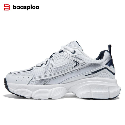 Baasploa Scarpe da corsa retrò da donna Scarpe da jogging sportive con lacci in rete da esterno Scarpe casual leggere e traspiranti antiscivolo da donna