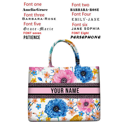 New 2026 Women's Personalized Tote Bag, Printed Canvas Handbag, Large Capacity Beach Bag