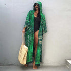 Costume da bagno donna copricostume lungo Kimono da spiaggia orlo curvo allentato aperto davanti Tie Dye abbigliamento da spiaggia platinumshop