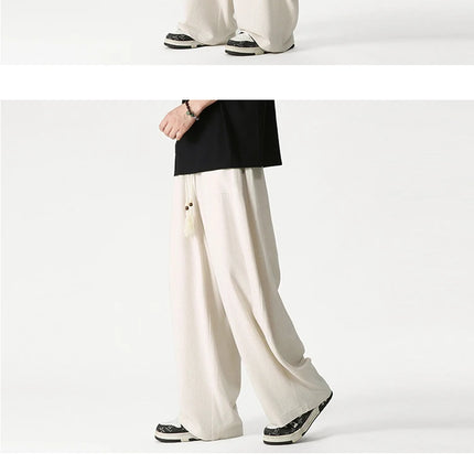 Nuovi pantaloni da uomo Casual comodi pantaloni a gamba larga pantaloni Harun larghi alla moda pantaloni sportivi con coulisse lanterna da uomo taglie forti