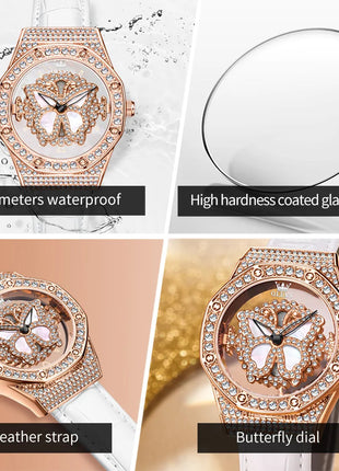 OLEVS 9996 Orologio Elegante di Lusso da Donna, Orologio al Quarzo Scheletrato, Impermeabile, con Quadrante Luminoso e Diamanti, Regalo Originale platinumshop