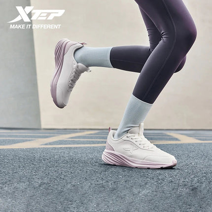 Xtep Running Shoe for Women Support Yu Yi Fw Cushioning Shock WaterProof Stability Durability Breathable Sneakers 875418110055 PlatiNum