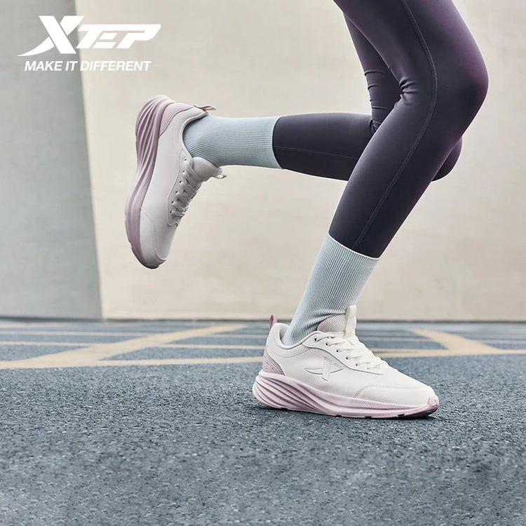 Xtep Running Shoe for Women Support Yu Yi Fw Cushioning Shock WaterProof Stability Durability Breathable Sneakers 875418110055 PlatiNum