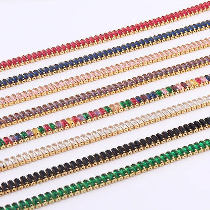 Collana girocollo con zirconi cubici da donna verde di lusso Collana con catena da tennis in cristallo arcobaleno lucido CZ per regalo da donna