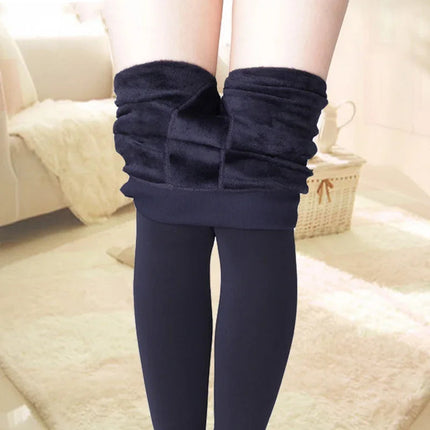Winter Leggings Knitting Velvet Casual Legging High Elastic Lady's Warm Pants Skinny Pants for Women Polar Pantyhose PlatiNum
