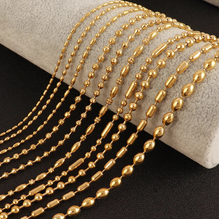 316 Stainless Steel Necklaces For Women Necklace Long Beads Chain Necklace Choker Necklace Bead Necklace Fashion Jewelry Gift PlatiNum