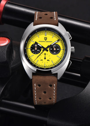 Orologio da uomo di lusso retrò 2026 PAGANI DESIGN Cronografo sportivo al quarzo VK63 con zaffiro AR impermeabile e cinturino in pelle