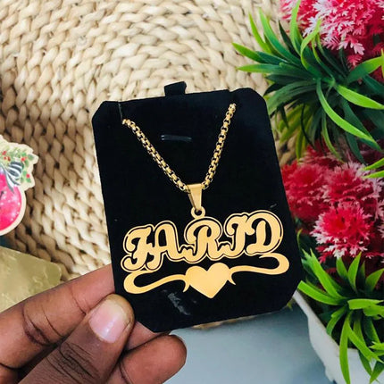 Collana con ciondolo personalizzato di grandi dimensioni, catena cubana spessa, collana con nome di personalizzazione hip-hop, gioielli di moda PlatiNum