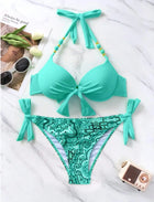 Sexy Push Up Bikini 2024 Costume da bagno donna Due pezzi Costumi da bagno Perizoma femminile Bikini Set Nuoto per costumi da bagno Biquini brasiliano platinumshop