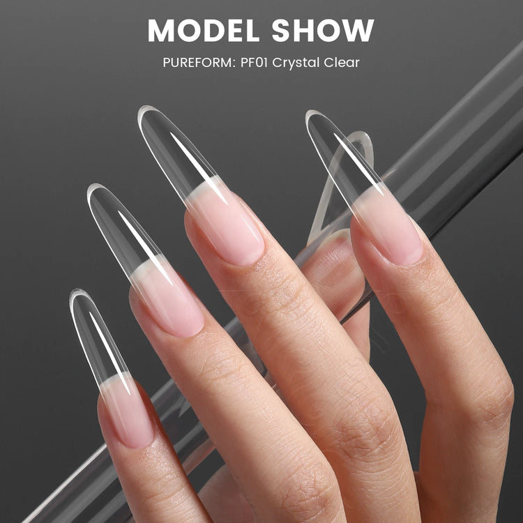 Original YOKEFELLOW Sandwich Dual Nail Form Short Stiletto Nail Extension Form 240pcs Top Form Bottom Form For Quick Nail Extensions IM222
