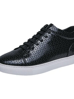 High-Quality Men Skateboard Shoes 2025 Fashion Large Size 46 Men's Leather Casual Shoes High Top Print Designer Luxury Shoes Man