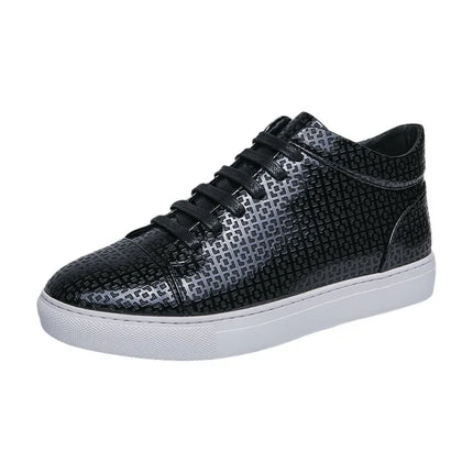 High-Quality Men Skateboard Shoes 2025 Fashion Large Size 46 Men's Leather Casual Shoes High Top Print Designer Luxury Shoes Man