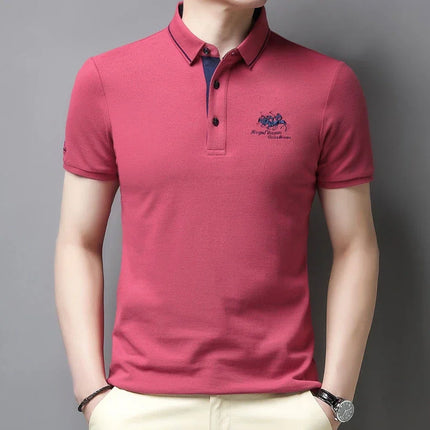 Men's Embroidered Short Sleeve Polo Shirt Casual Fashion Comfortable Summer Top