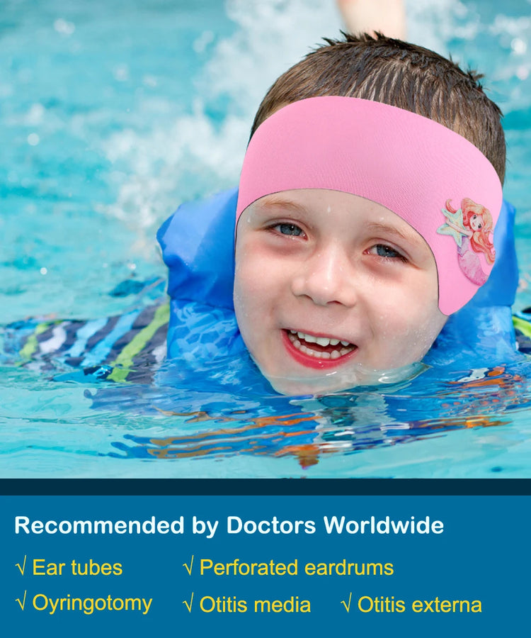 Fascia per nuoto impermeabile per bambini Fascia di protezione per le orecchie regolabile per mantenere l'acqua per il bagno, il nuoto, l'immersione