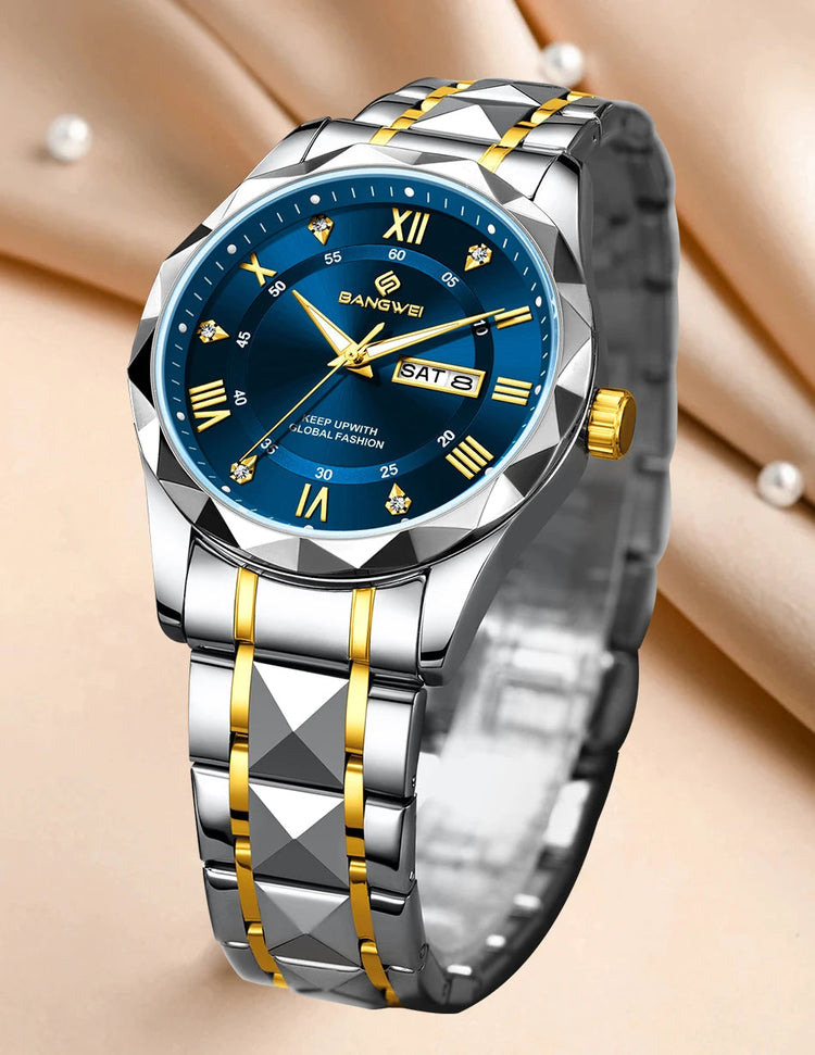 BANGWEI Orologio da donna elegante e lussuoso al quarzo, orologio da polso classico e semplice in acciaio inossidabile, con data automatica, impermeabile, con diamanti platinumshop